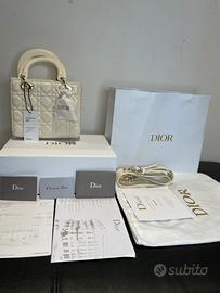 Borsa Lady DIOR Small Pelle Avorio - Full Sett