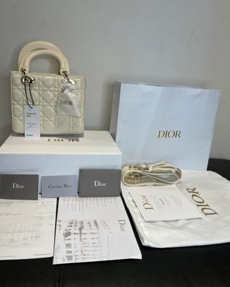 Borsa Lady DIOR Small Pelle Avorio - Full Sett