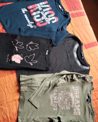 4 maglie bimba 10/12 anni 