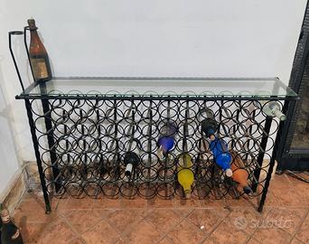 cantinetta per 72 bottiglie in ferro battuto 