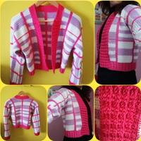 Giacca in caldo cotone realizzata all'uncinetto