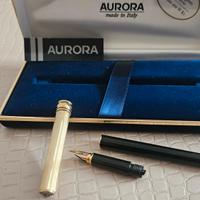 penna Aurora stilografica originale in argento mas
