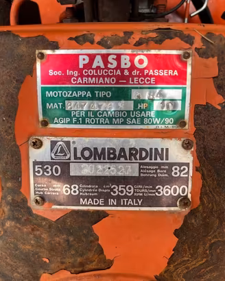 Motoagricola motozappa Pasbo