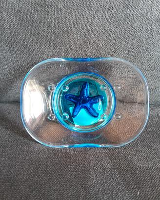 Portasapone in plastica blu stella marina Mecaplas