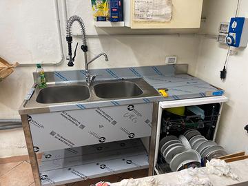 lavandino 2 vasche + miscelatore