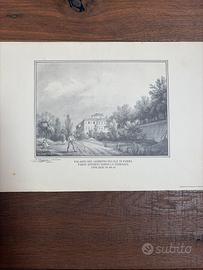 Parma.Riproduzione litografia Pal. Giardino Ducale