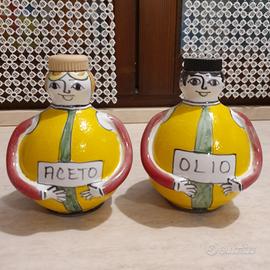 Olio e aceto ceramica vintage siciliana (Palermo) 