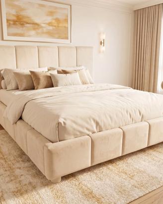 Letto Klimt varie misure in tessuto/pelle