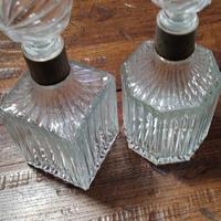 2 bottiglie porta liquore Vintage in vetro 