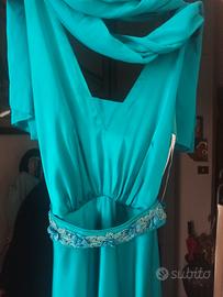 vestito lungo da cerimonia pura seta