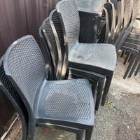 18 sedie impilabili da esterno in polyrattan