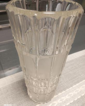 Vaso fiori vintage vetro cristallizzato
