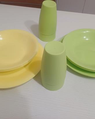 set picnic scuola 8 piatti piani 8 fondi rigidi