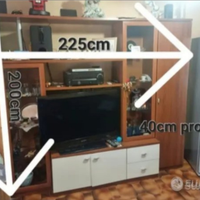 Parete attrezzata Tv Soggiorno a cristalliera