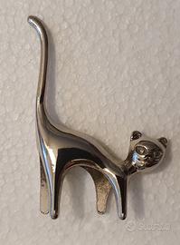 Gatto in metallo porta anello