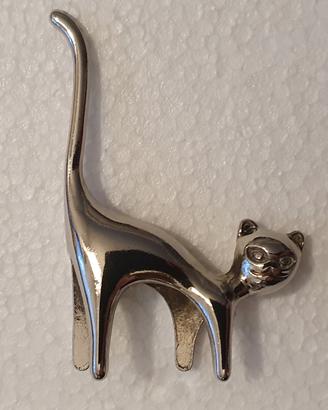 Gatto in metallo porta anello