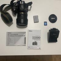 Reflex Nikon d3300 con ottica 18-105