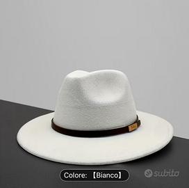 Cappello bianco in feltro, stile elegante