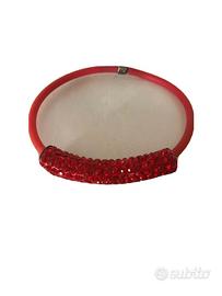 Bracciale Rosso nuovo con strass rossi