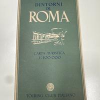 Carta turistica dintorni di Roma del 1950