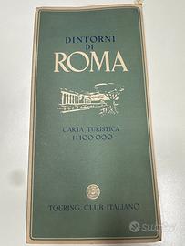 Carta turistica dintorni di Roma del 1950