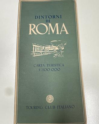 Carta turistica dintorni di Roma del 1950