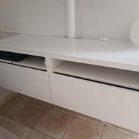 mobile TV con ripiano in vetro