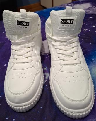 Scarpe Alte Sport Fashion bianche mis. 45 Nuove