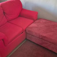 Divano letto + pouf + tappeto + copridivano