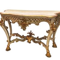 Console in Legno Laccato e Dorato – XVIII Secolo