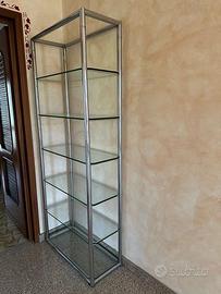 Vetrina scaffali metallo cromato Vintage 1970