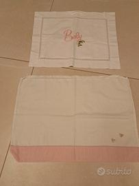 2 federe cuscino bambino ricamate