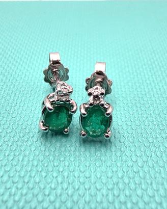 ORECCHINI ORO SMERALDI DIAMANTI