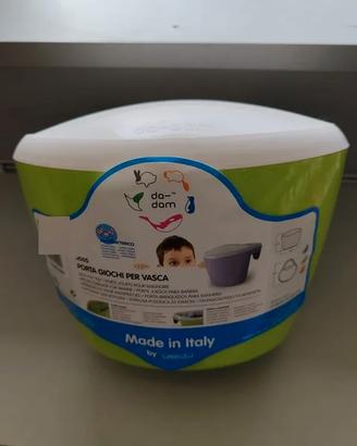Porta giochi per vasca da bagno bianco e verde