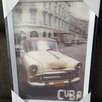 Quadro auto a Cuba in stile 3D