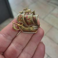 Spilla Caravella vintage bigiotteria 
