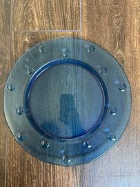 Piatto blu di vetro “collezione ERG”