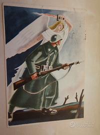 Cartolina Militare 1943 - Fante e Vittoria Alata (