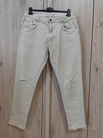 Jeans uomo beige 