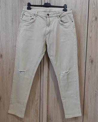 Jeans uomo beige 