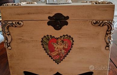 Scatola in legno porta tutto stile vintage 