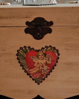Scatola in legno porta tutto stile vintage 