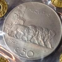 50 Centesimi Leoni del 1925 Periziata  con doppia