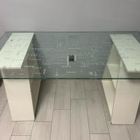 Piano in vetro per scrivania