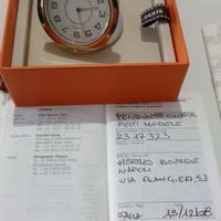 Elegante orologio/sveglia da tavolo Hermès Paris.