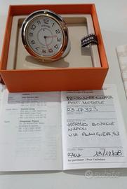 Elegante orologio/sveglia da tavolo Hermès Paris.