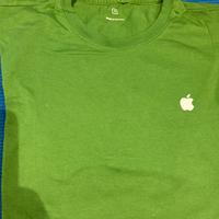 T-shirt verde logo Apple piccolo (S)