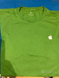 T-shirt verde logo Apple piccolo (S)