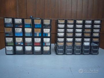 Cassettiera diodi zener + condensatori 60 cassetti