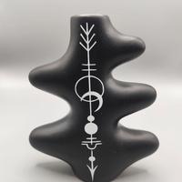 Vaso Portafiori Ricamato Nero